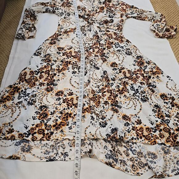 Free people floral tough love button up midi dress size 0 - Picture 7 of 8